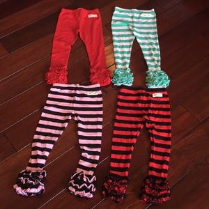 Bundle/lot 4 pairs Cutiez Kidz ruffle pants